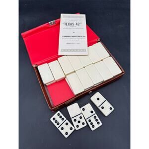 Vintage Domino by Cardinal 28 pc Double 6 in Snapped Case